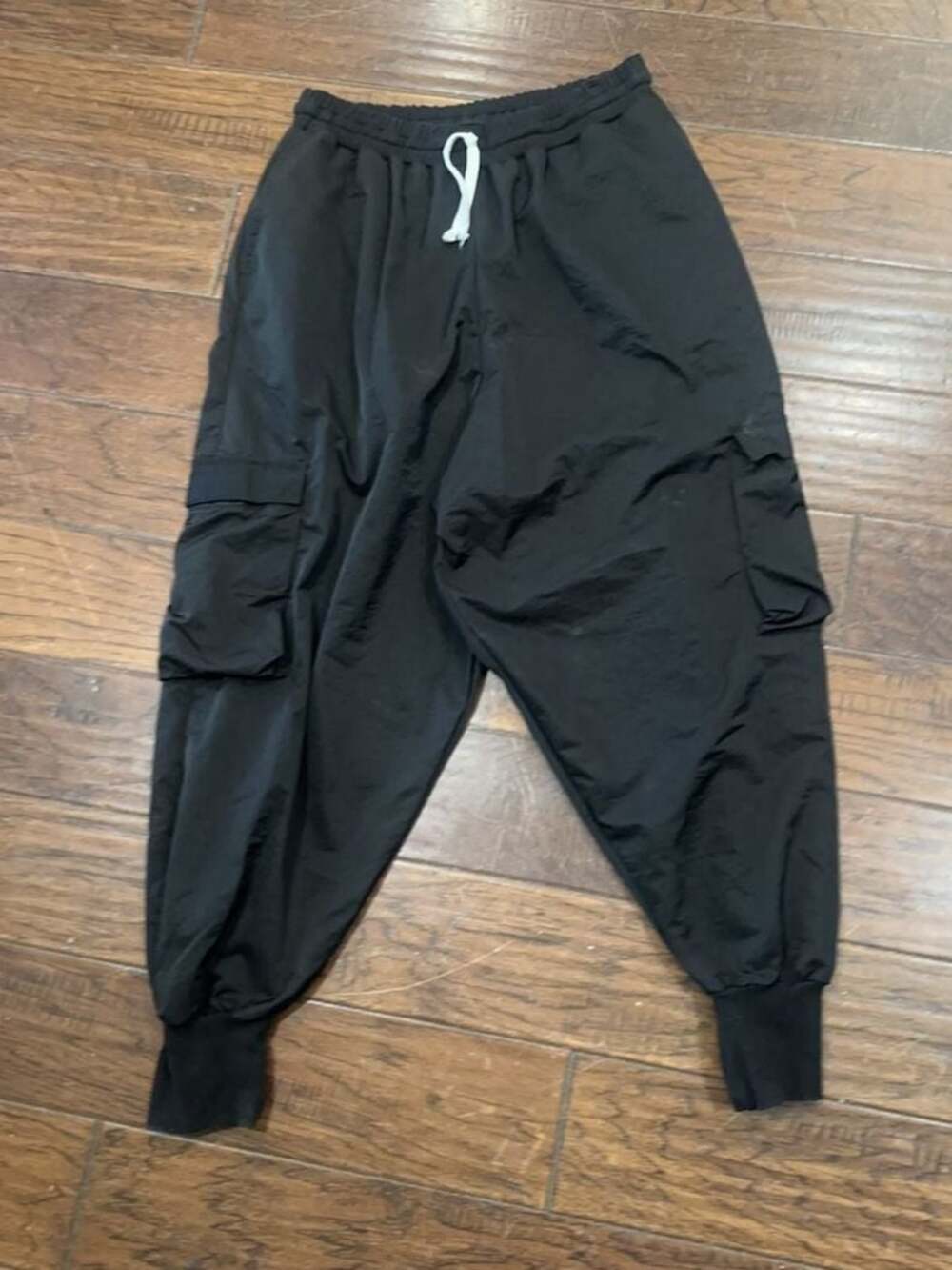 C. By Loredana Pinasco Black Cargo Jogger Pants Size S